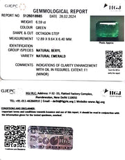 6.59/CT Natural Panna Stone with Govt. Lab Certificate (16650)